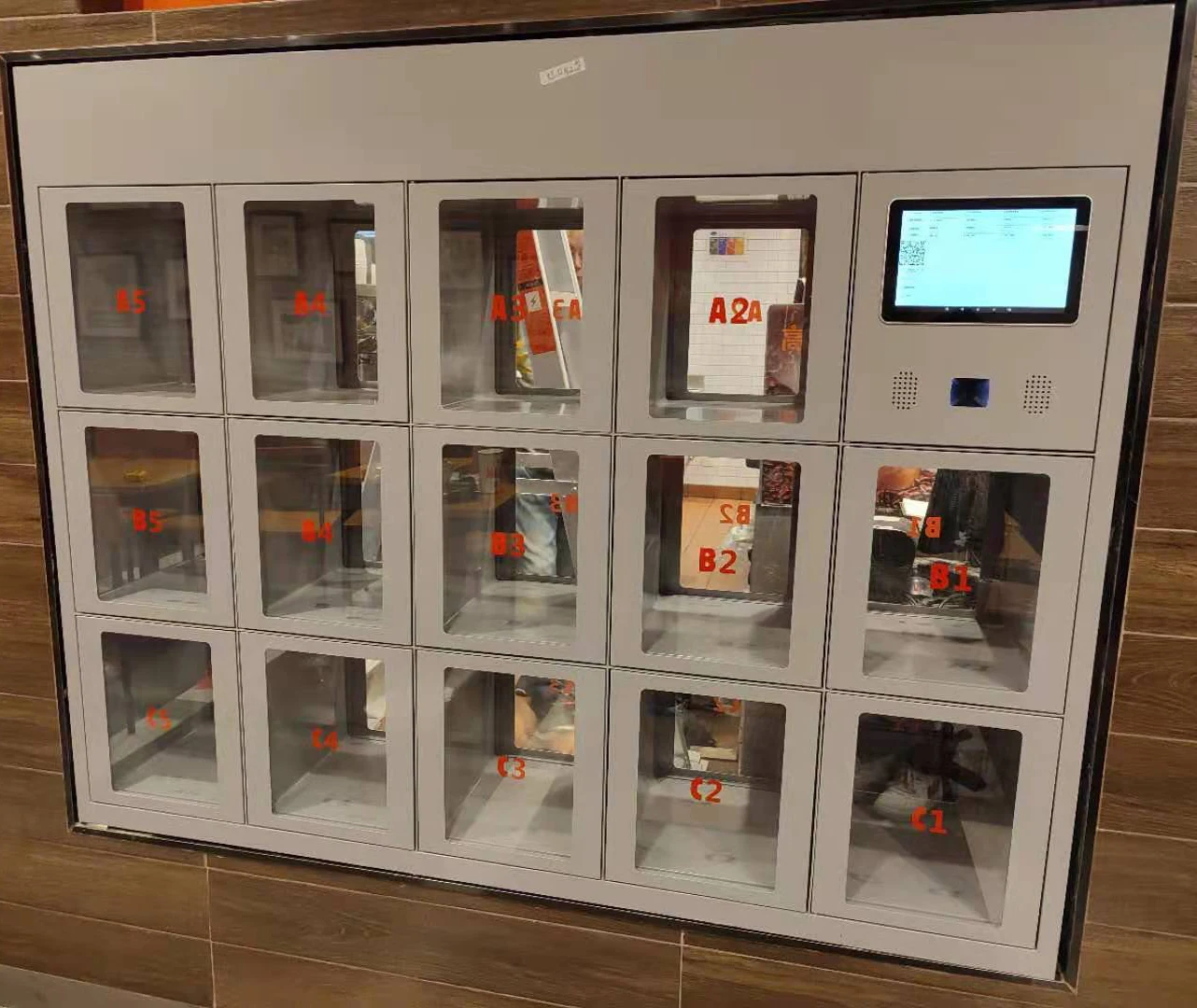 AUV 12/15 Doors Electronic Clear Window Smart Parcel Locker Individual Access for Food Pickup