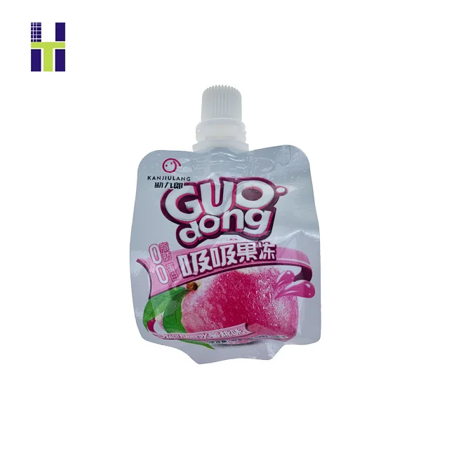 custom printed Food Grade Plastic Beverage Packaging 250ML 500ML Stand Up jelly Spout bag for jelly