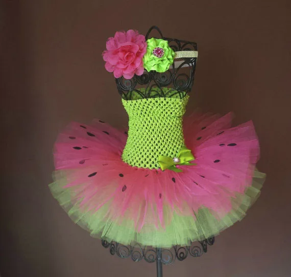 Watermelon Tutu Dress Infant Baby Set Birthday Party Photo Prop Fruit Carnival Costume