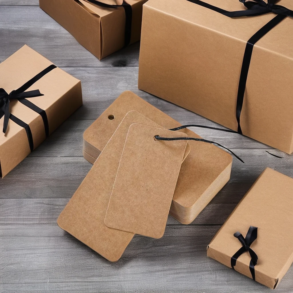 Senior Clothing Kraft Paper Tag 350g Blank Spot Tag Vanishing Stamping Embossing Personalities Hard Paper Card Clothing