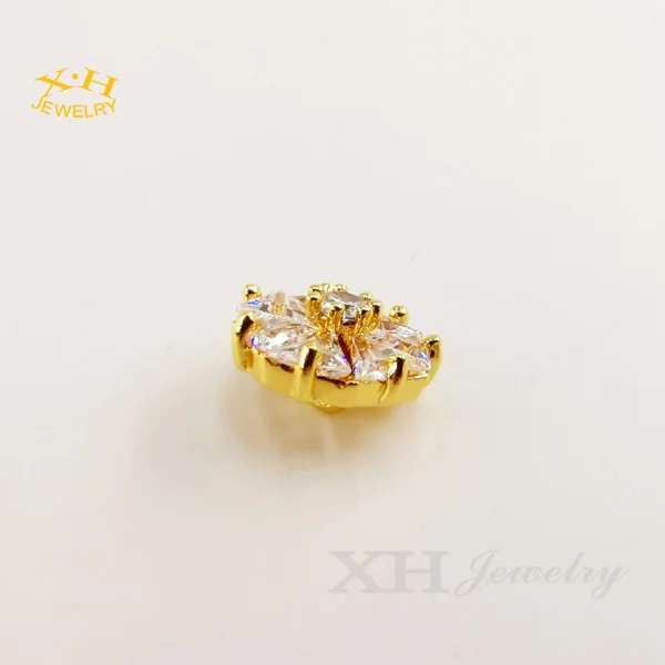 Sparking Luxury Diamond Cubic Zircon 18K Gold Plated Round Sqaure Brass Sew On Buttons For Clothes Garments Dress Shoe Decorativ