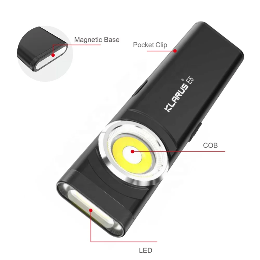 DC фонарик USB C перезаряжаемый магнитный мини-фонарик с зажимом для водонепроницаемого сверхлегкого Мини карманного фонарика