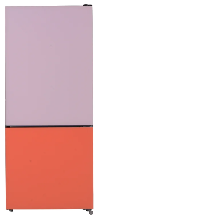 Most popular glass door refrigerator 172 Liter colorful large fridge freezer double door refrigerator handle BCD-172K for home