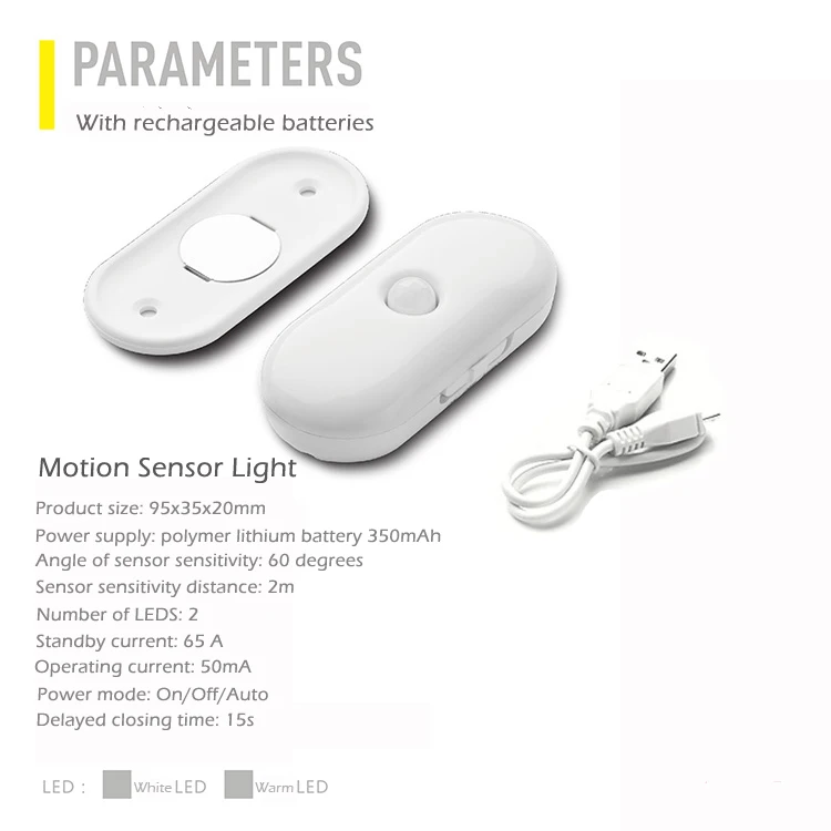 Battery Powered Home Wall Sensor Light USB Small Night For