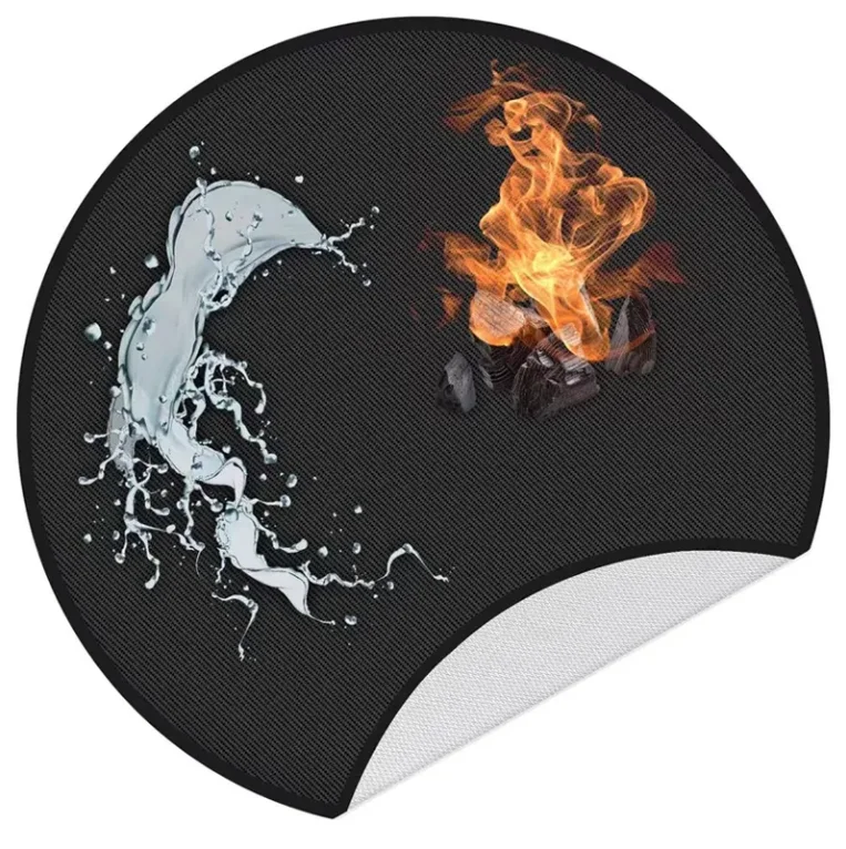 3-Layer Barbecue Fireproof Aluminum Fire Pit Mat 24/36/48 Inch Silicone Coated Glass Fiber Deck Grass Protection Fire Blanket