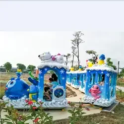 Train kiddie amusement park supplies mini colorful trackless rail rides electric tourist indoor outdoor playground track train