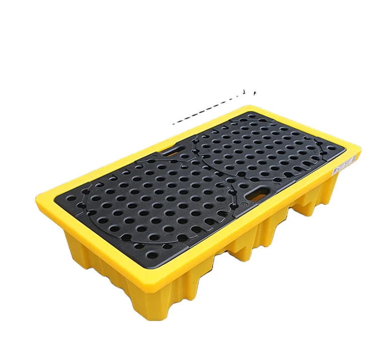 High Capacity Detachable Plastic 2 Drum Spill Containment Pallet