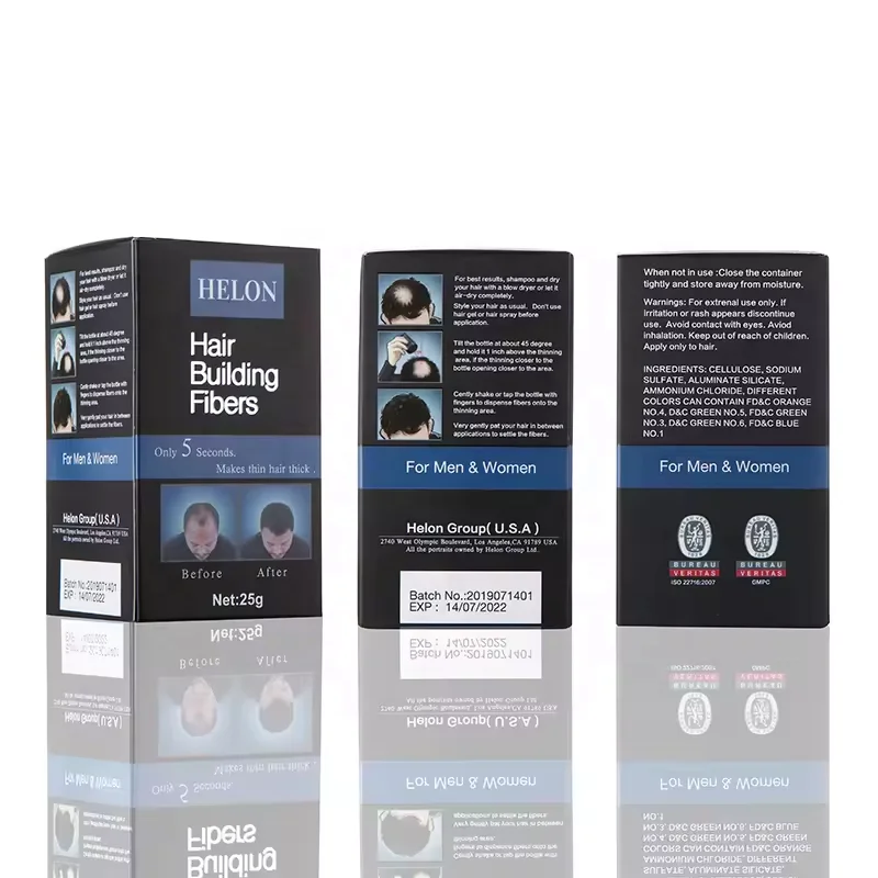 Original Factory Custom 24 hours hold hair protect building fibers powder keratin black Hair Building Fibers