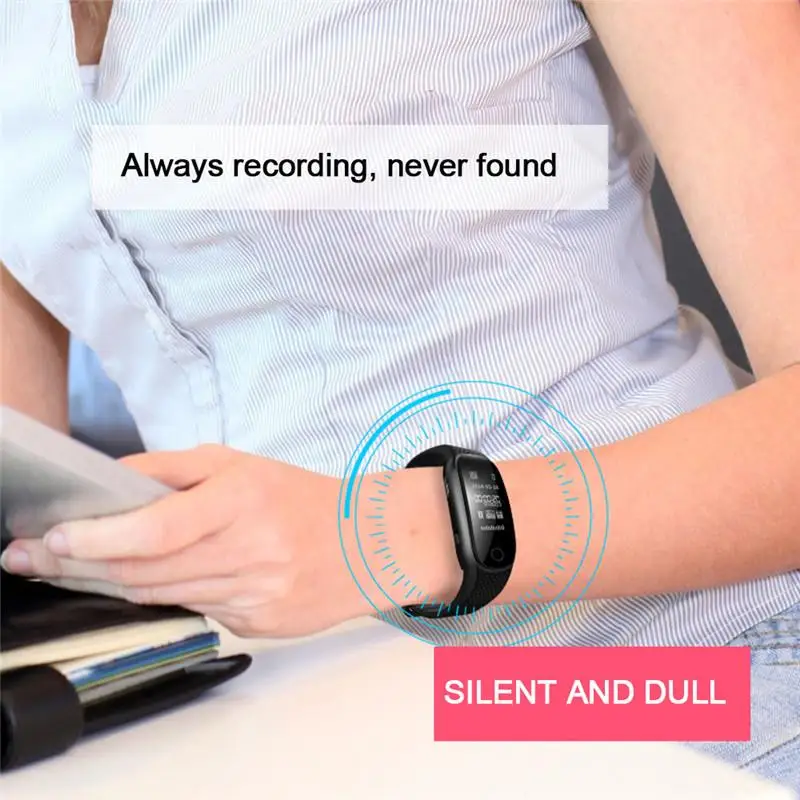 QZT voice recorder wrist watch black sound recorder