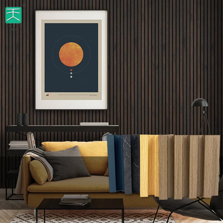 TianGe Mdf Wallnut решетчатый гриль из твердой древесины 3D настенная декоративная доска