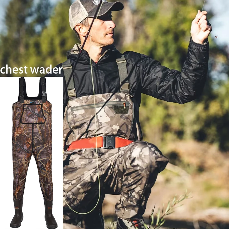 2024 Hot Selling breathable keep warm Hunting Waders fishing boots  thicken camouflage neoprene chest waders