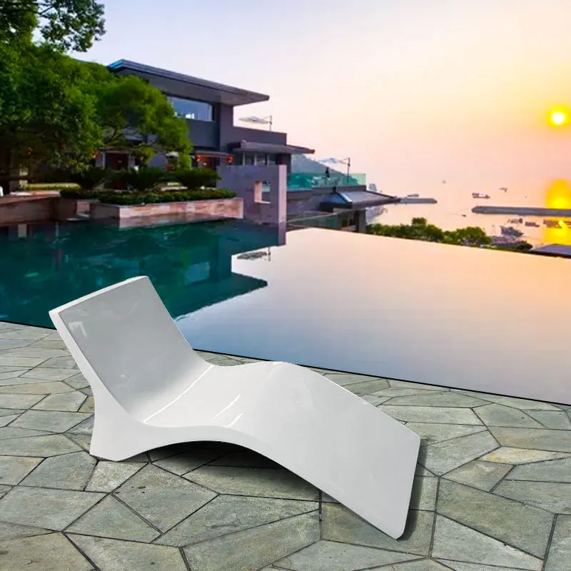 Factory Direct Sale Modern Hotel Beach Swimming Pool Chaise lounge Patio Set Garden Lounge Outdoor Furniture Plastic Sun Lounger