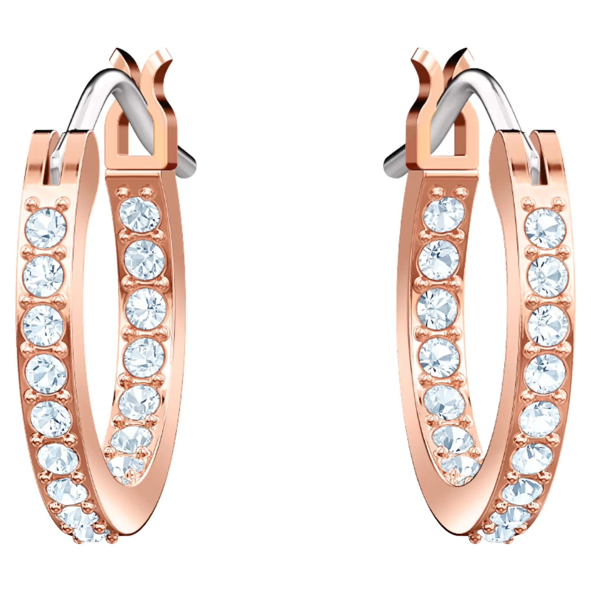 Luxury Stainless Steel Rose Gold Evil Eyes Huggies Hoop Drop Dangle Diamond Earrings Jewelry Women