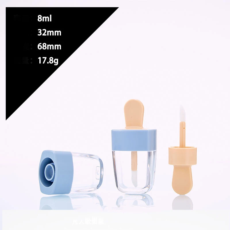Wholesale Custom Logo Creativity Cute Popsicle Shape Pink Color Empty Lip Gloss Containers Tube