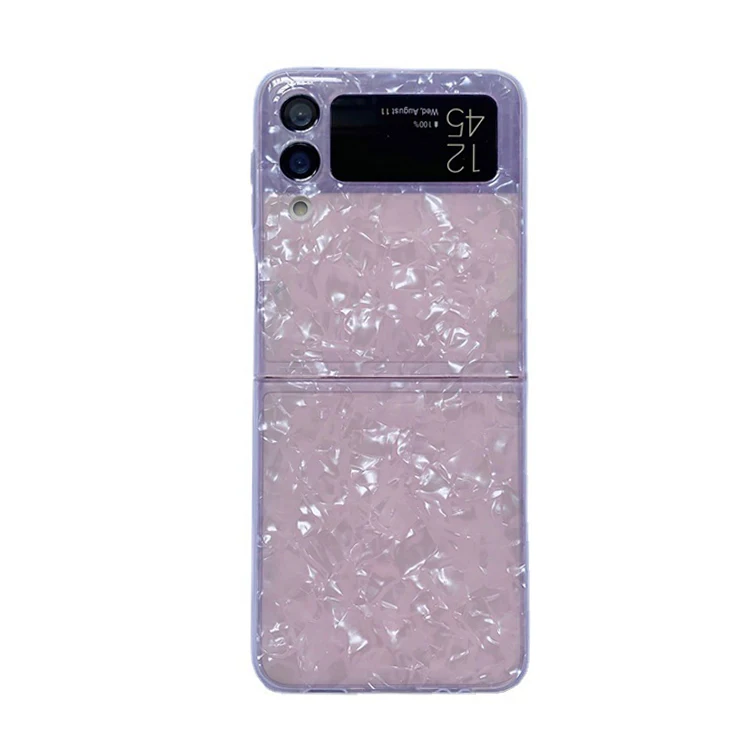 Luxury Fashion Glitter Transparent Gradient case Pattern Phone Case For Samsung Galaxy Z Flip 3 Clamshell Folding Screen