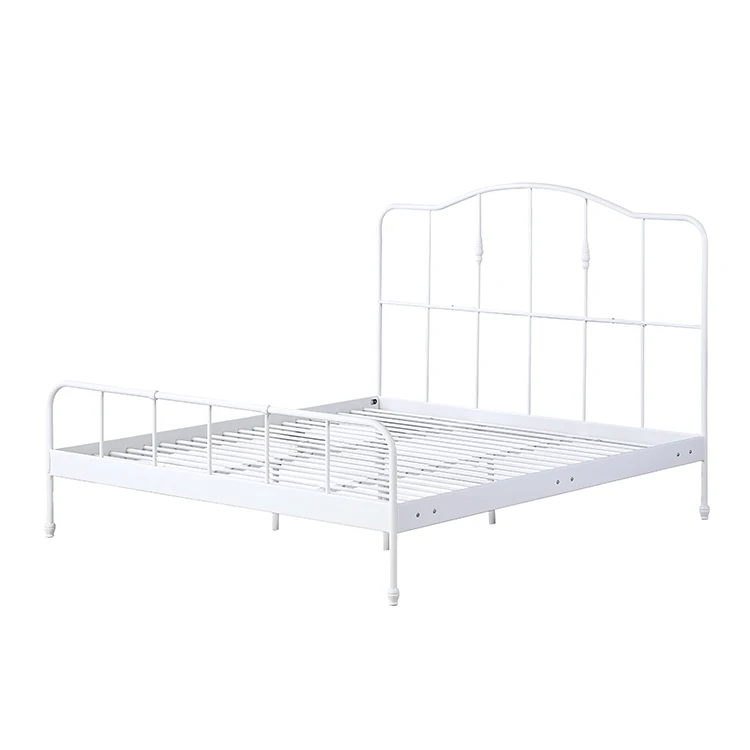Modern white iron decorative metal single bed
