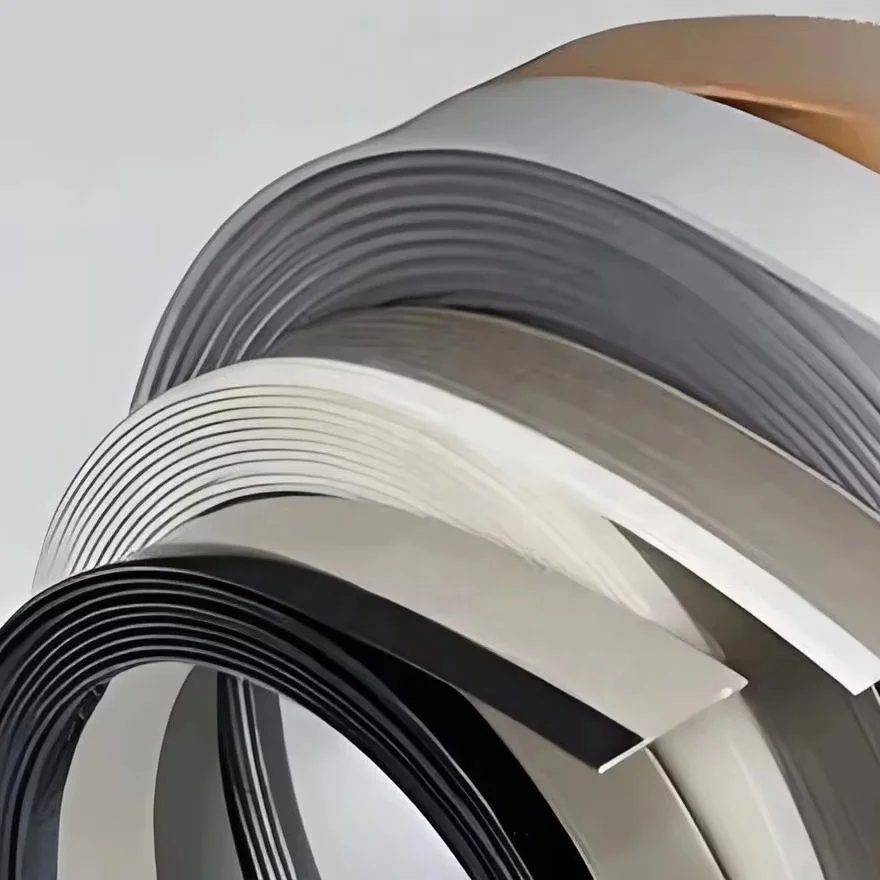 Hot sale high glossy silver color pvc edge banding tape plastic edge stirps for table desk edging