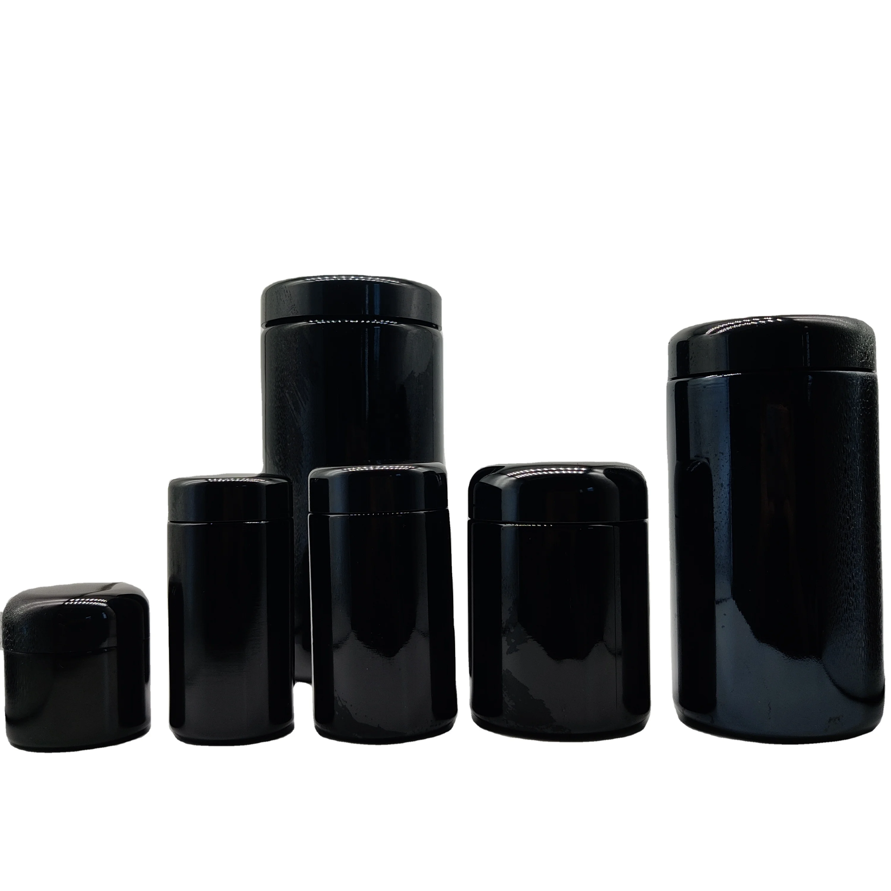 В НАЛИЧИИ 100 г-1 кг 4oz6oz8oz10oz18oz36oz темно-фиолетовая косметическая черная стеклянная банка для хранения