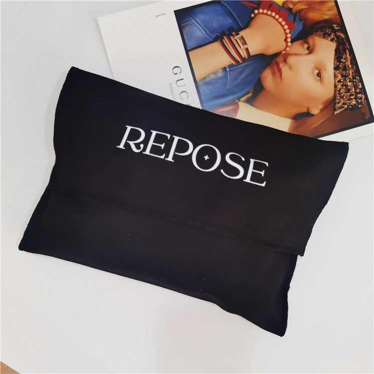 GOTS Organic Cotton Envelope Bags Fold over White Cotton Envelope Pouch Dust Clothes Pillow Pouch Bag With Cotton Bow