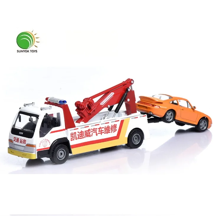 Simulation Diecast 1:50  Engineering Vehicle Road Wrecker Rescue Truck Alloy Car Model Toy
