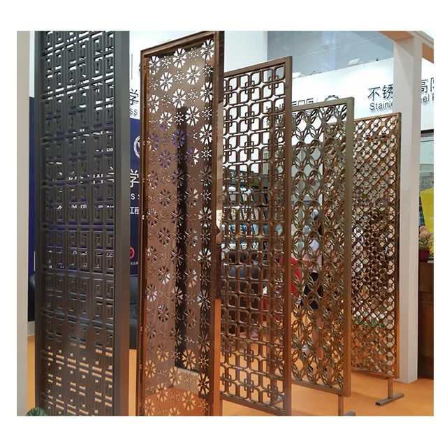 Interior metal garden and small rattan door screen panel walls movable wall partition islamic room divider