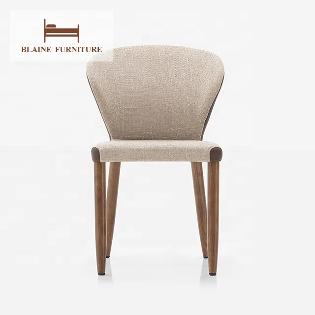 Modern Armrest Leather Solid Wood Frame Upholstered Dining Room Chair