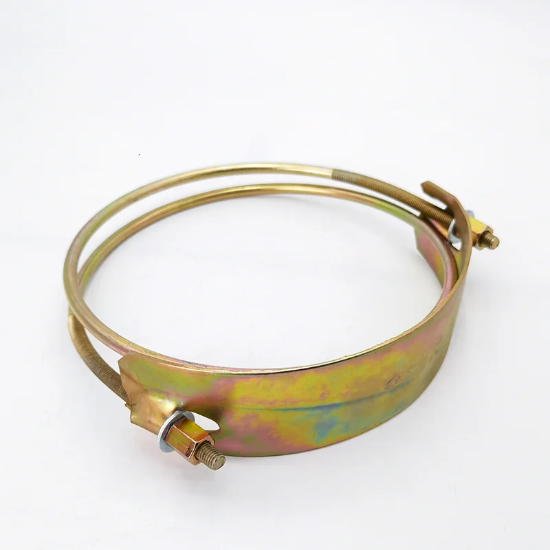 6 inch 8 inch Galvanized Steel /Stainless Steel Spiral Powerlock Hose Clamp with Double Bolts