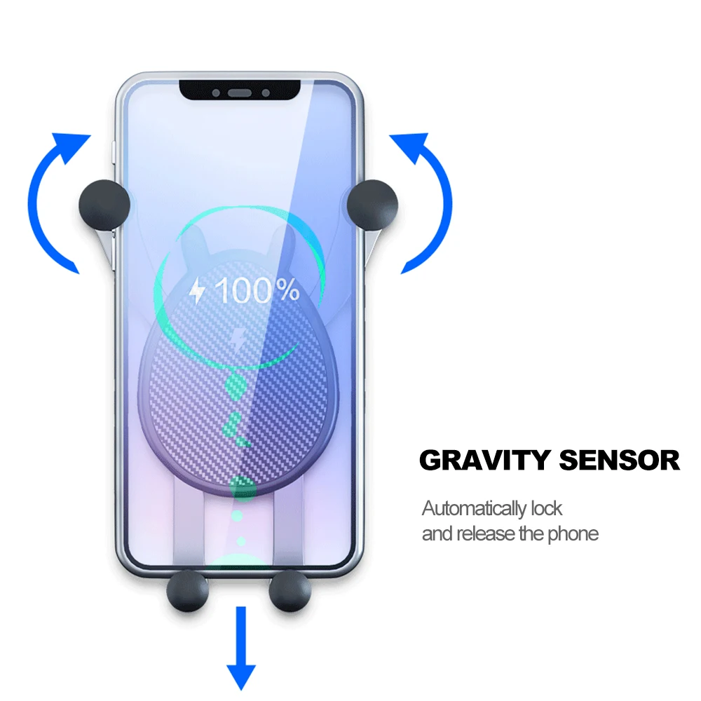 15WQi Car Phone Holder Wireless Charger In Car Mount Gravity Sensor for Air Vent Mount Car Charger Wireless For iPhone Xiaomi