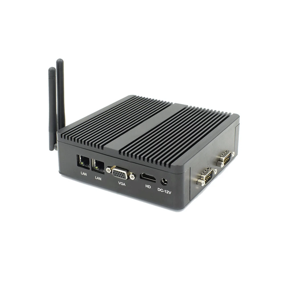 EGLOBAL TDP 10W J1900 CPU Mini PC 2 RJ45 Giga LAN 2 RS232 COM VESA Mount Fanless mini pc for industrial grade field
