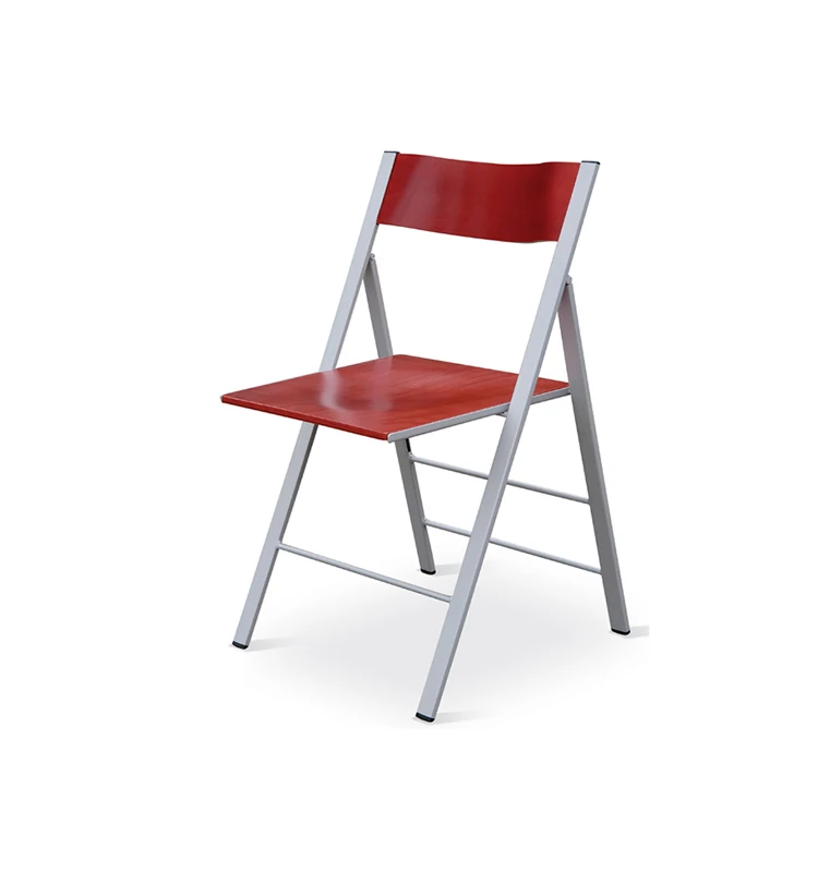 educational furniture Wooden Single Foldable red school plastic chair