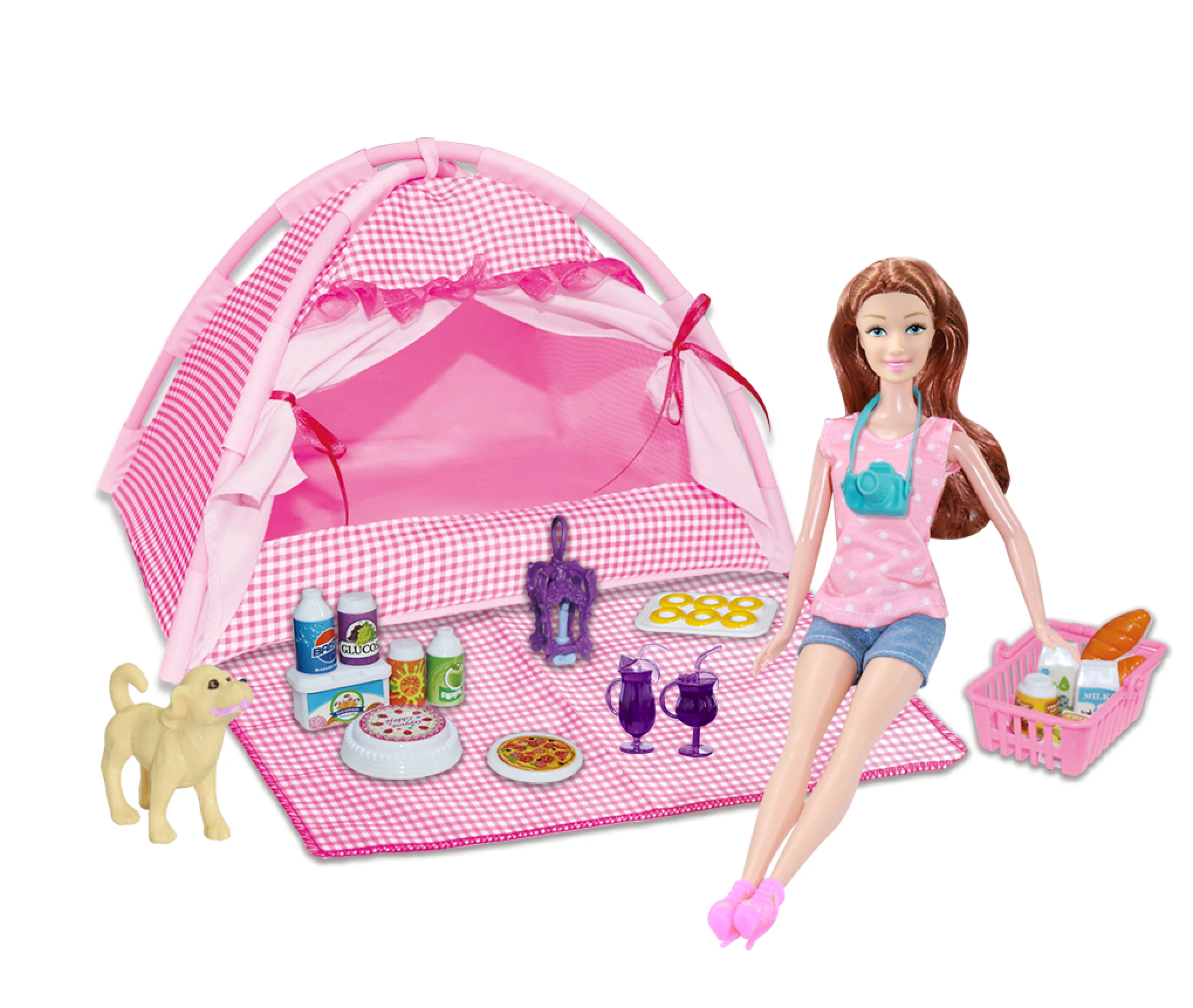 fashion doll  bath set = 1 doll +bathtub + 1pet + 1 Doll Dresses Clothes +10pcs   Accessories for 11.5inch Girl Toy Gif