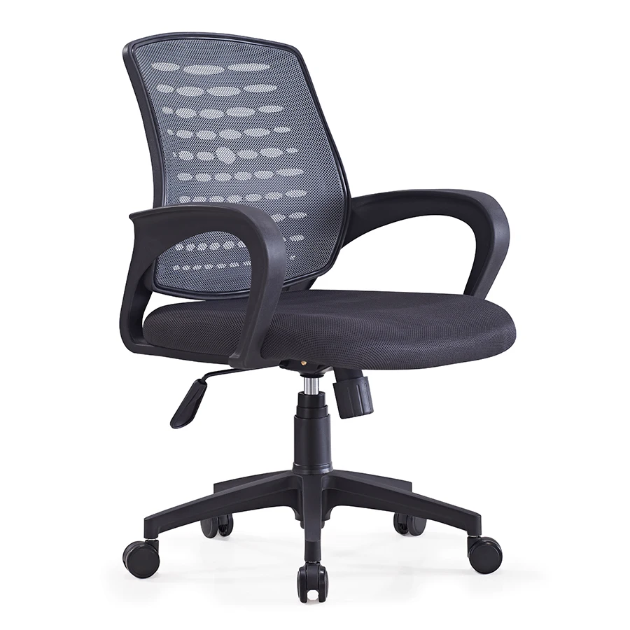 Factory Low price good quality mid back mesh swivel office staff chair with nylon base