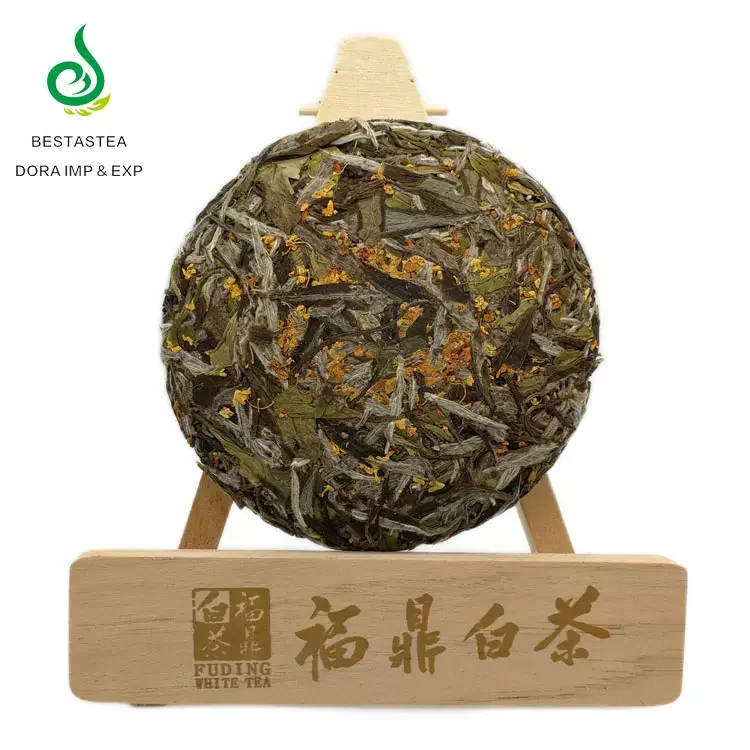 Customized label Fuding baicha bing Osmanthus flavor Wild white Peony white tea cake