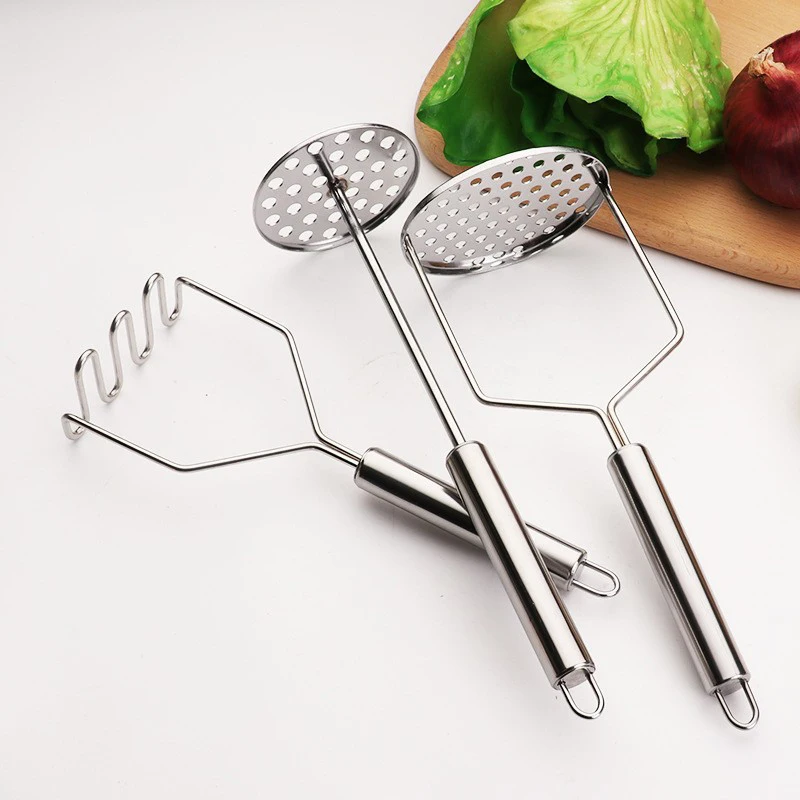 High Quality Easy To Clean Kitchen Tool Wire Head Masher A Vegetable Peeler Stainless Steel Potato Masher With Long Handle