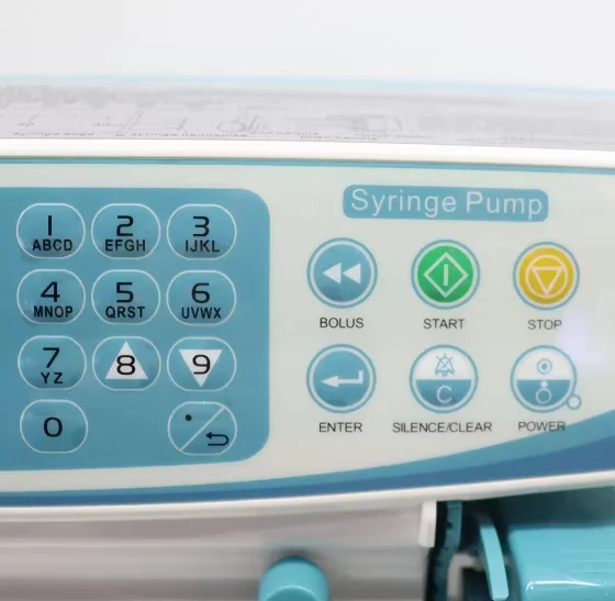High Quality Veterinary Equipment Portable Large Colorful LCD Screen Double CPU Pet Syringe Pump