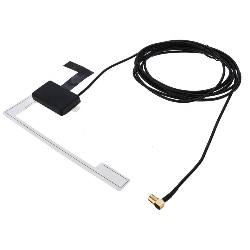  Car Antenna Digital Active Radio TV Patch Antena SMB Connector Window Glass Mount Auto Aerial Strong Signal