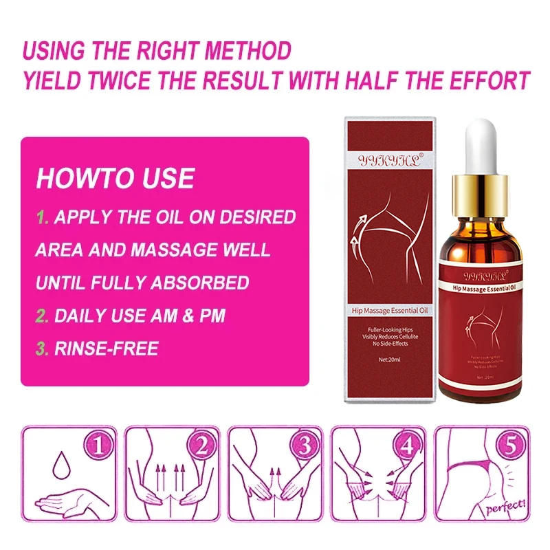Sexy hip buttock augmentation oil cream effective lifting and firming hip lift butt beauty big ass
