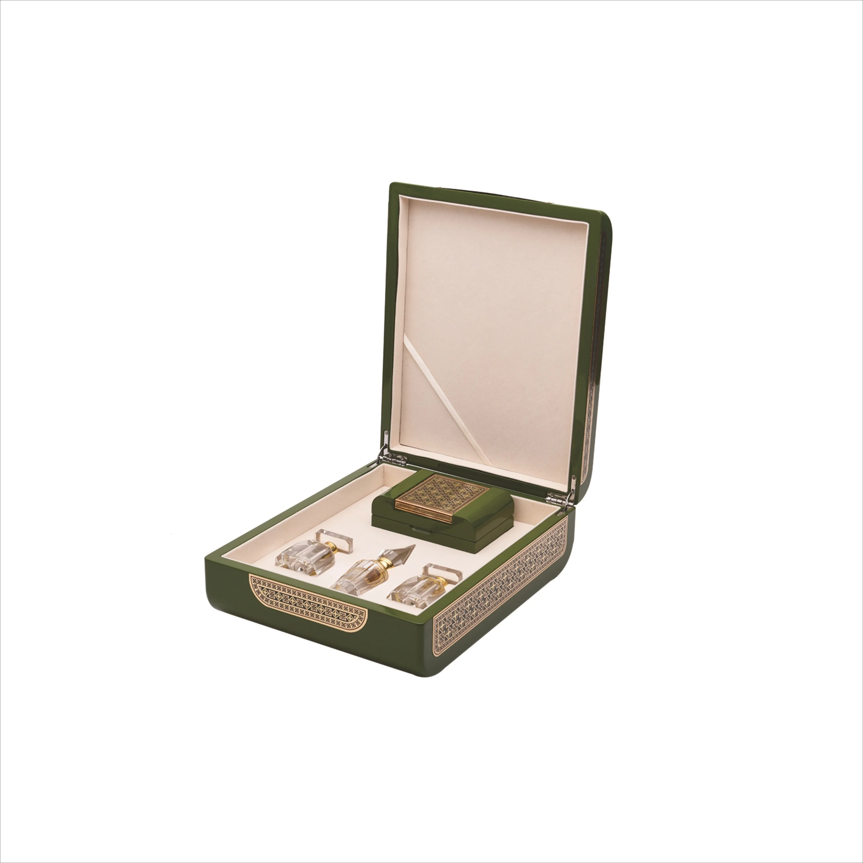 
Luxury customized logo arabic wooden perfume gift box packaging 