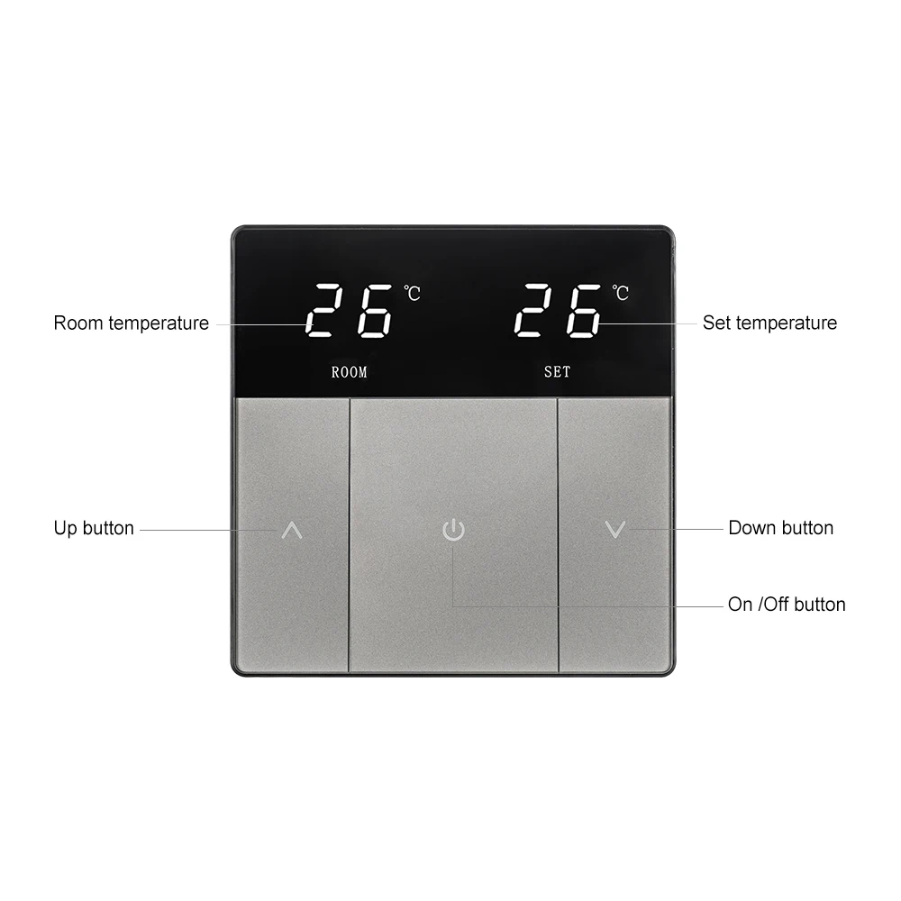 piano key style touch LED screen thermostat Floor heating thermostat Room temperature controller