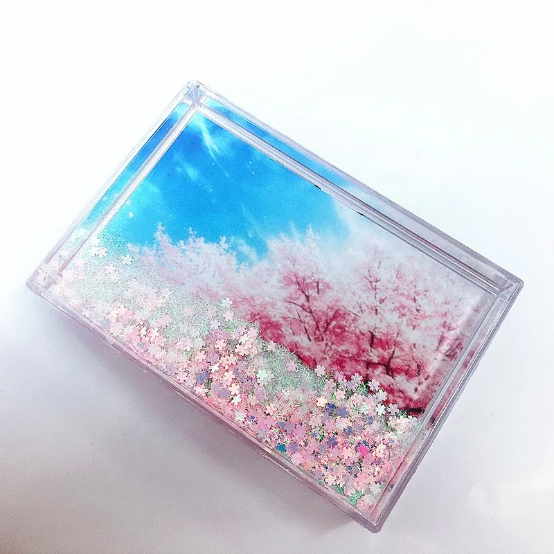 2021 Top sale Memory Recording Customized Acrylic Picture Liquid Glitter Photo Frame