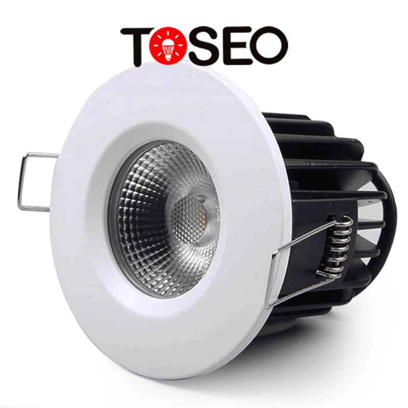 Recessed IP65 Deep Hole Aluminium Dimmable Downlight  Lighting Fixture Fire-Rated  COB LED Downlights
