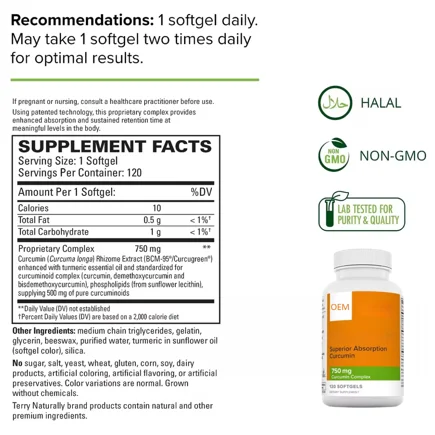 Customized products supplement health enhance joints absorption of Curcumin softgels Capsules