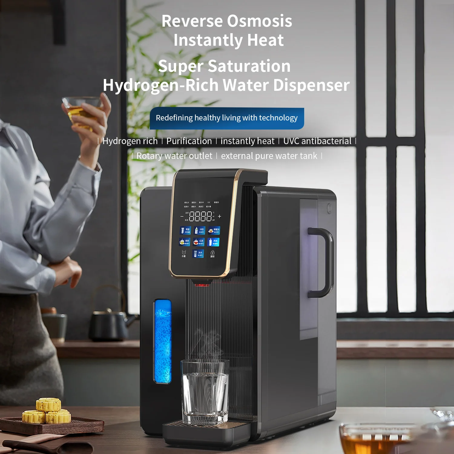 Generator WOPIN Water Filter Rich Hydrogen Water Maker Generator Machine 3 Stages Household