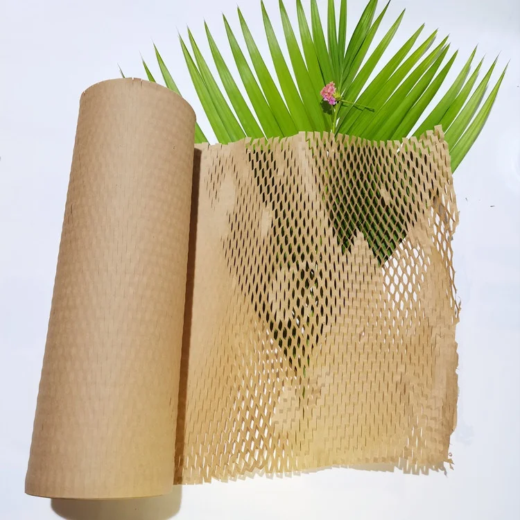 Custom Packaging Paper Honeycomb Cushioning Wrap Paper Rolls Eco-Friendly Honeycomb Kraft Paper for protecting fragile products