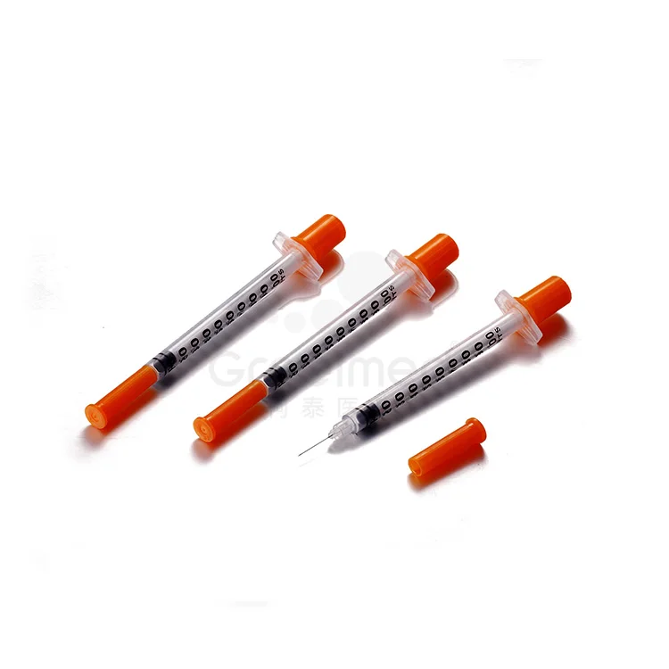 Одноразовые оранжевые инсулиновые шприцы, красные Инсулиновые Шприцы