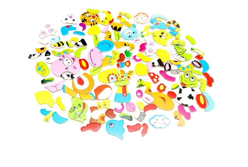 Double Side Magnetic Easel & Dry Erase Board Wooden Educational Toys for Kids 2-4 Years DIY Puzzles & Games Boxed