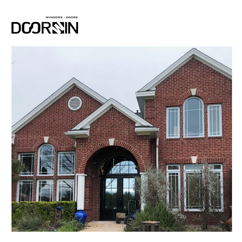 Doorwin Residential San Antonio Texas Project Thermal Aluminum Break Special Shape Arched-Top Windows With Grilles
