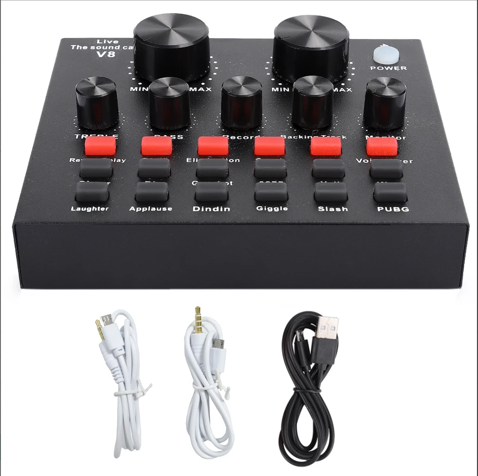 2021 Hot sale studio sound card V8 sound card live stream