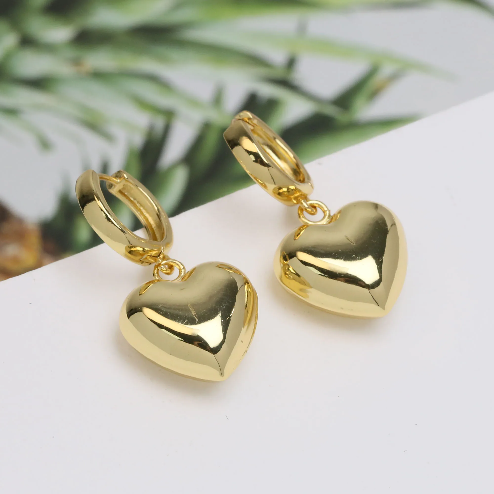 Heart Shape Pendant Exquisite Wholesale Mosaic CZ  24K Gold Plated Metal Connection Buckle Accessories Jewelry
