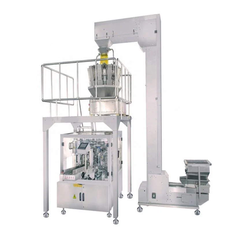 Высокоскоростная автоматическая роторная готовые сумка упаковочная машина для твердые гранулы порошок жидкости